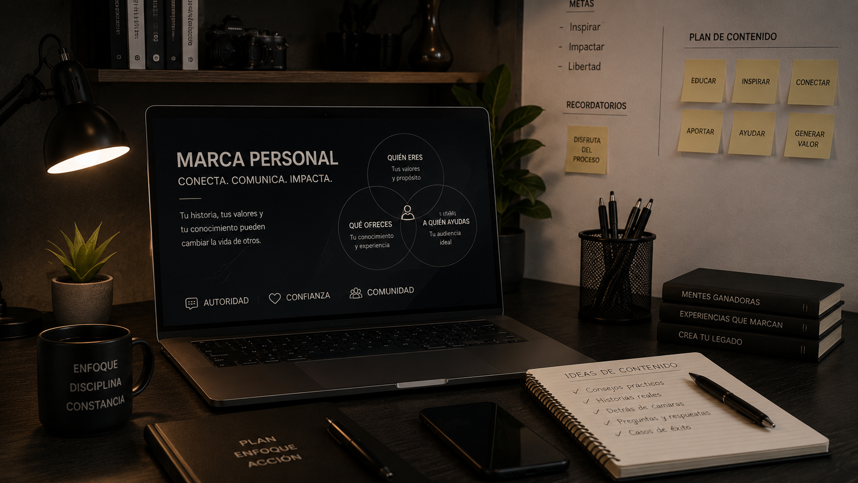 Espacio de trabajo enfocado en la construcción de una marca personal y creación de contenido